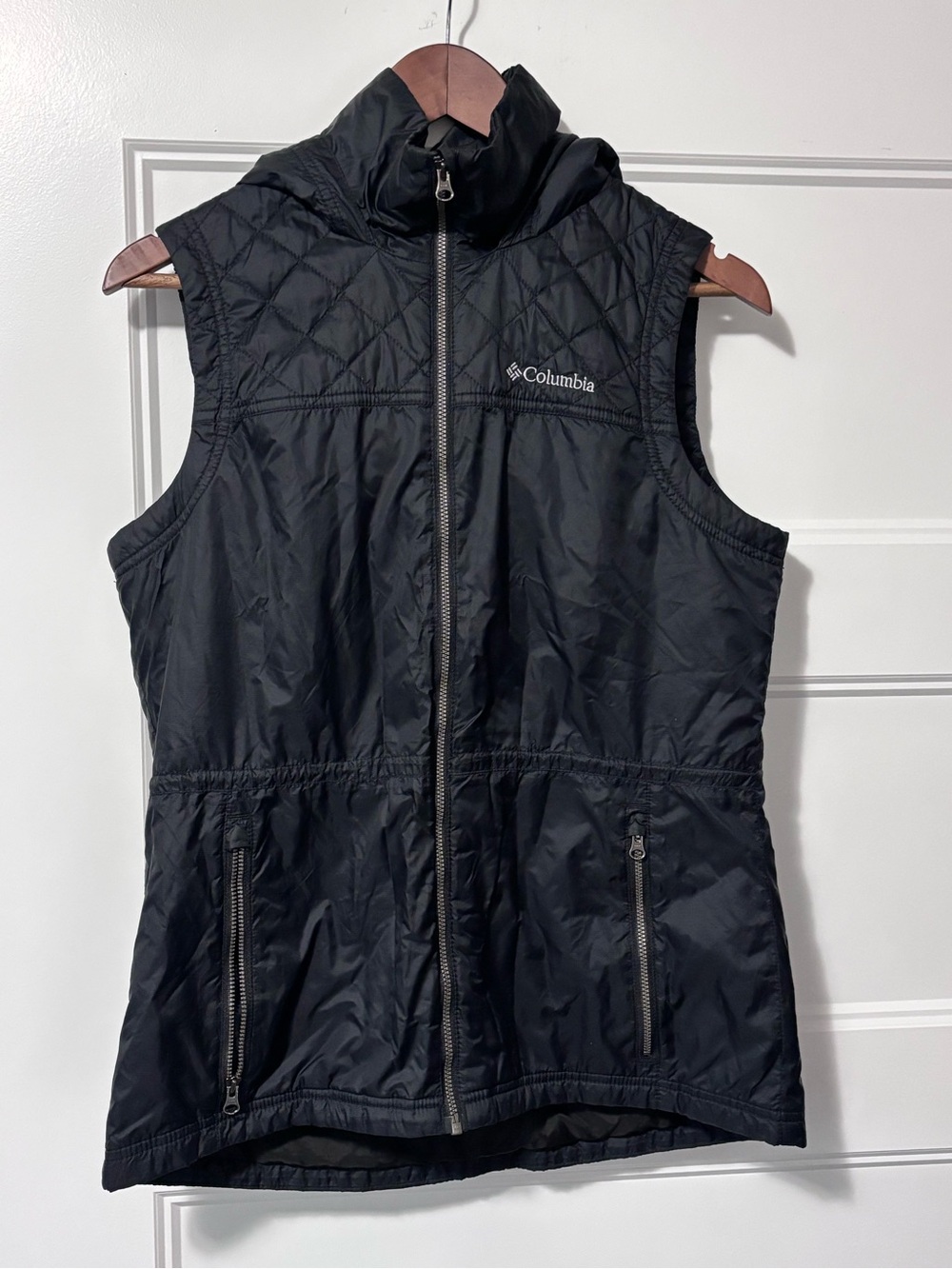 Columbia Women's Black Hooded Quilted Vest